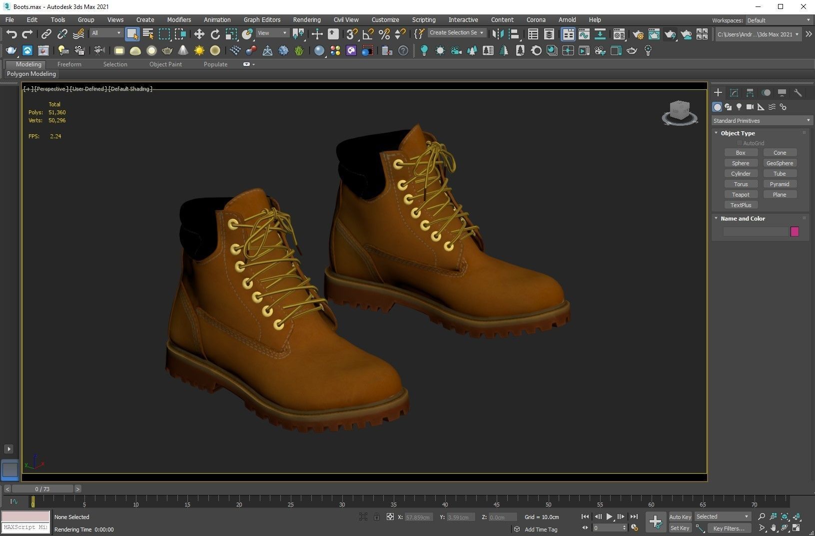Boots Low-poly 3D model_3