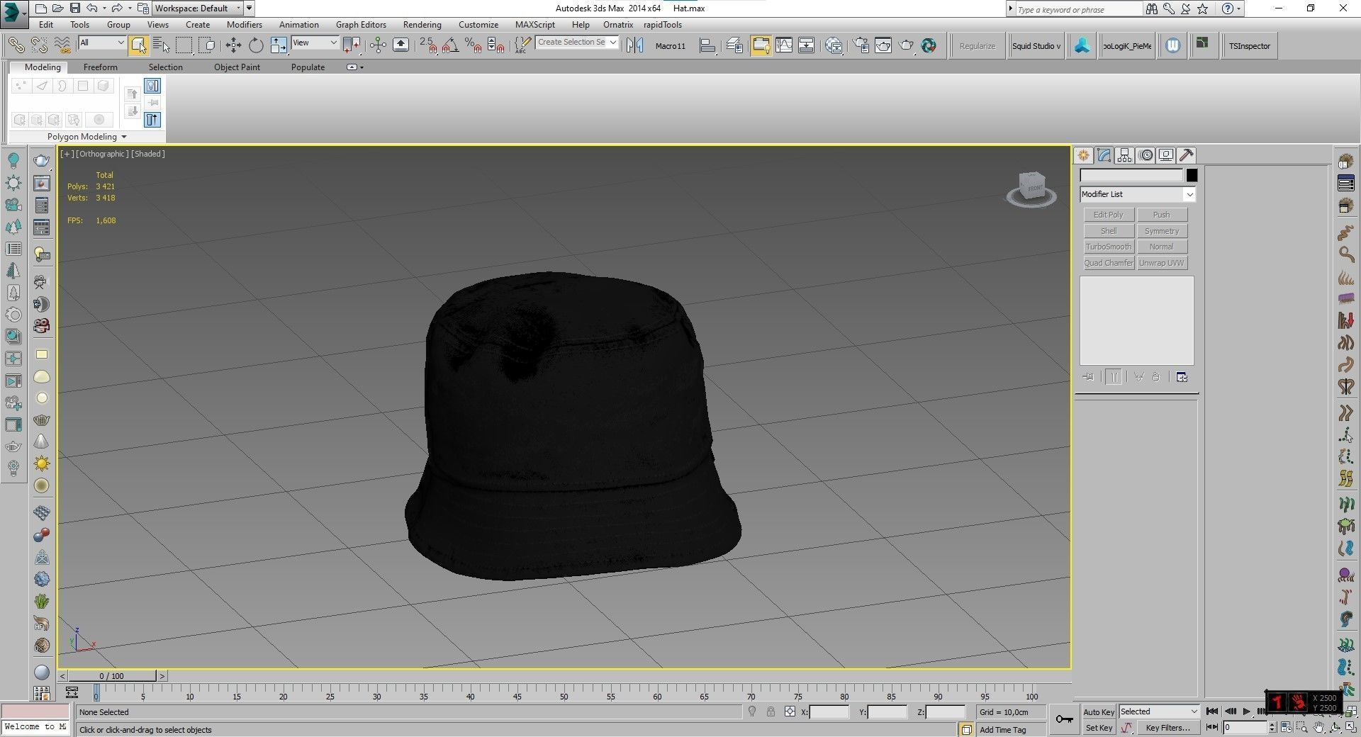 3D Hat Low-poly 3D model_3