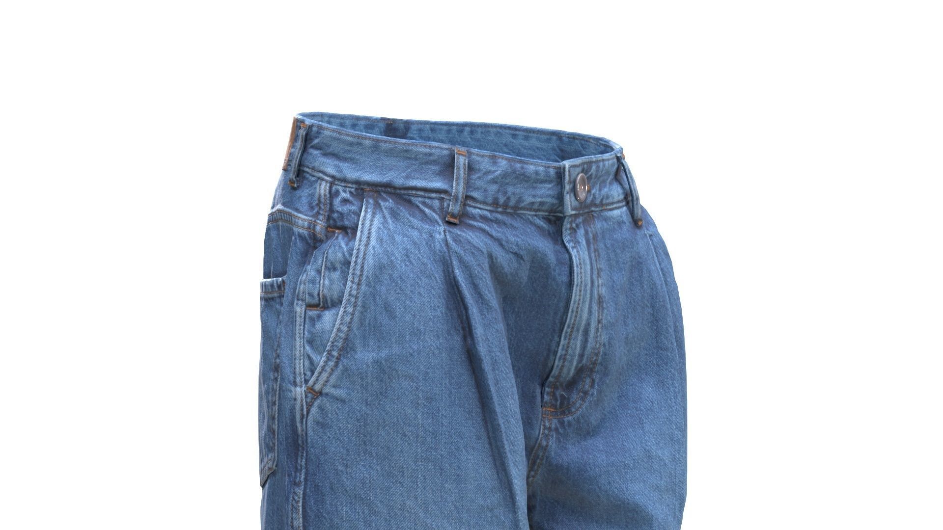 Jeans Low-poly 3D model_9