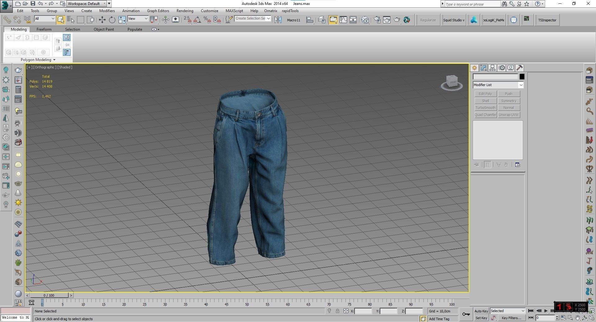Jeans Low-poly 3D model_3
