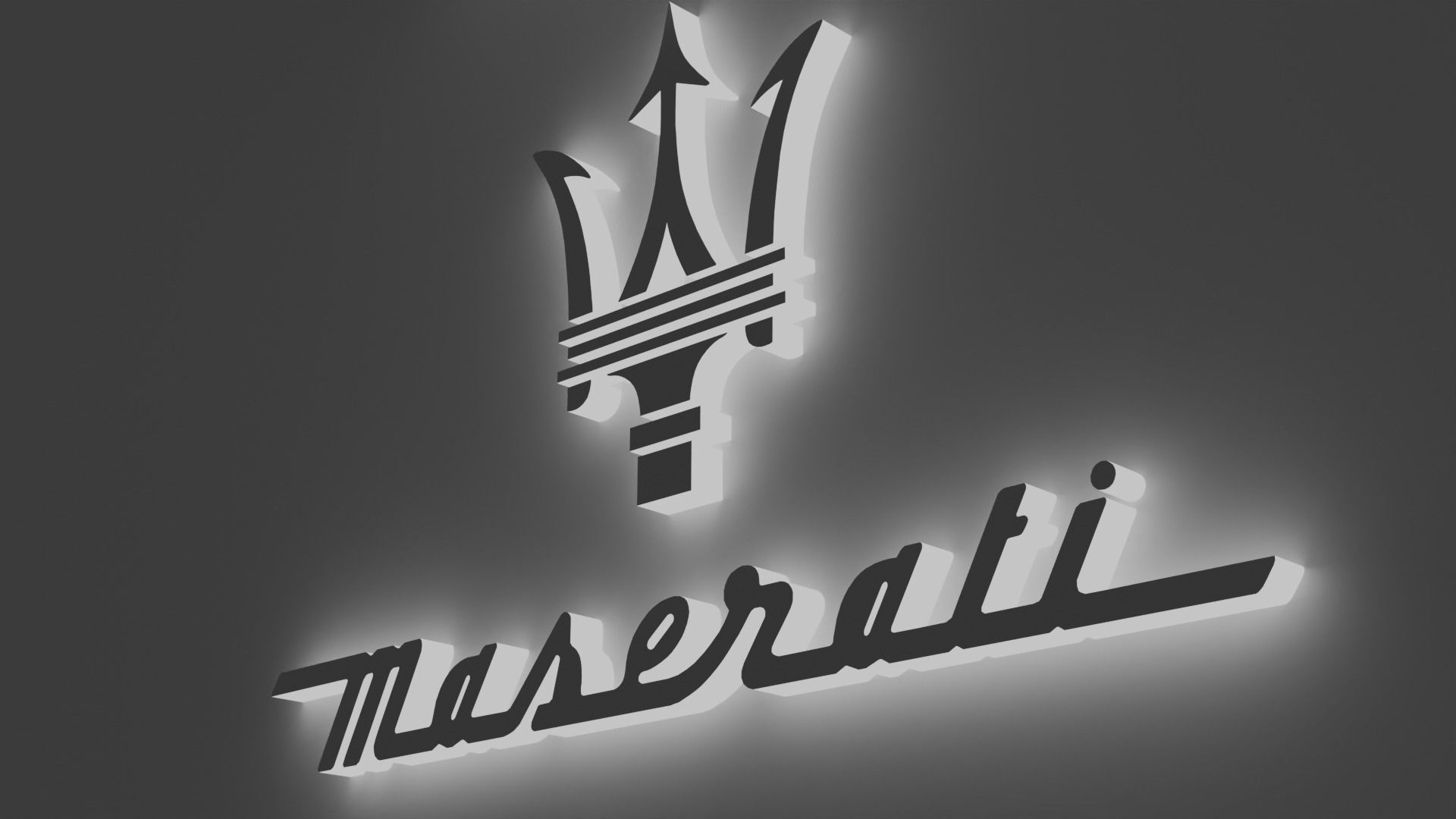 Maserati 3d logo model Low-poly 3D model_2