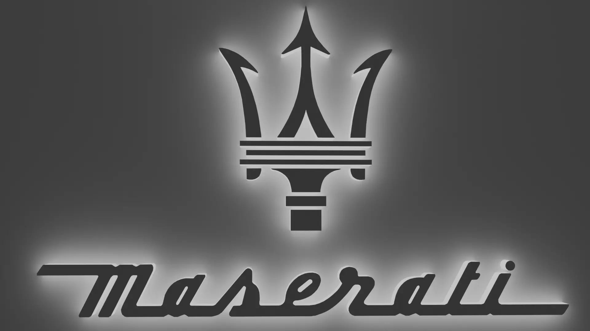 Maserati 3d logo model Low-poly 3D model_0