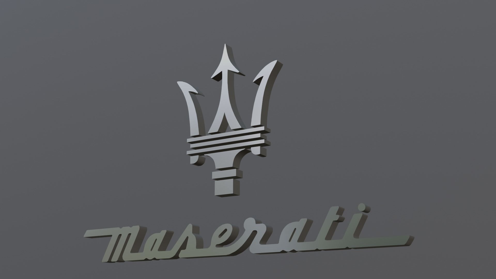 Maserati 3d logo model Low-poly 3D model_4