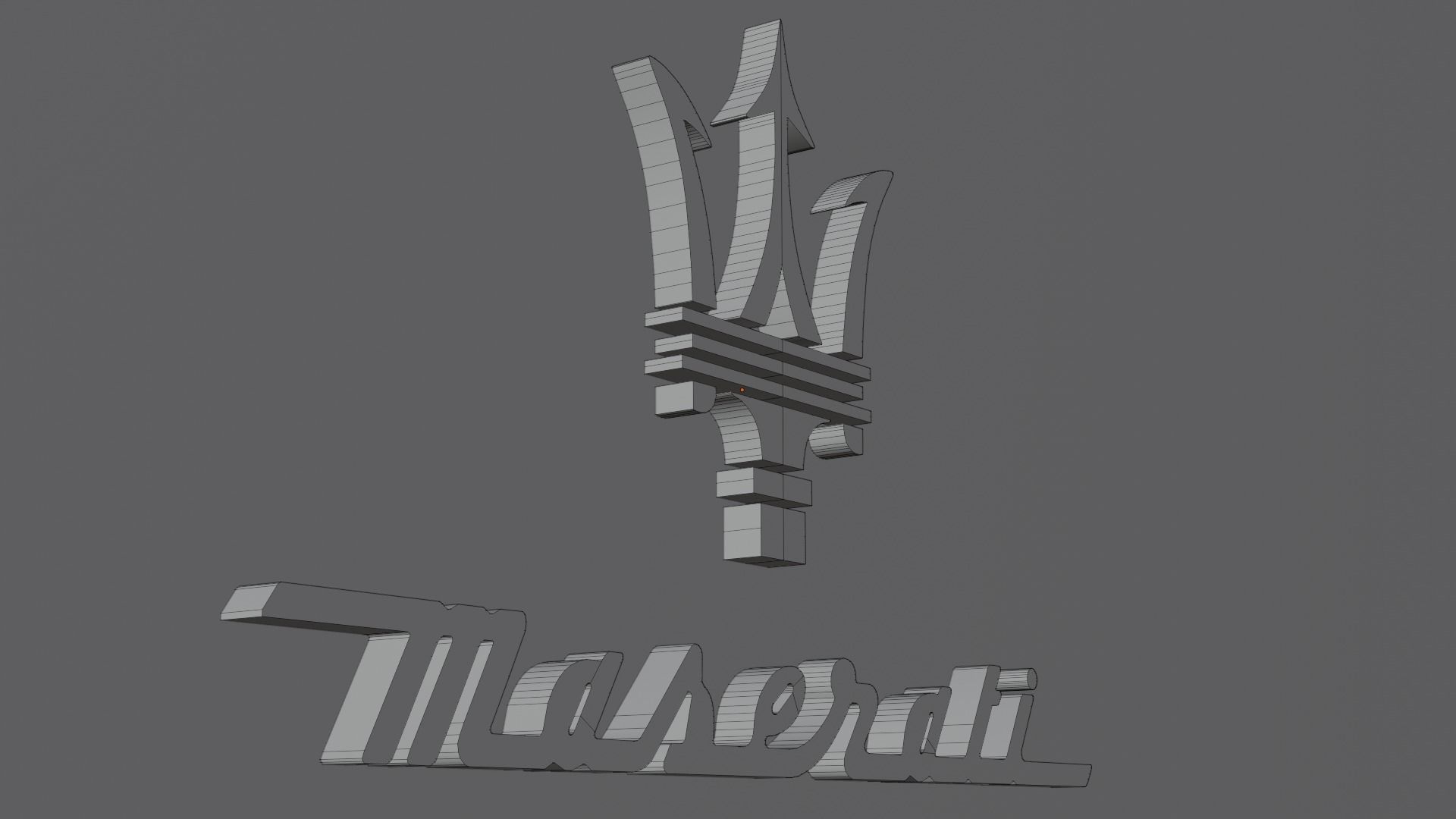 Maserati 3d logo model Low-poly 3D model_7