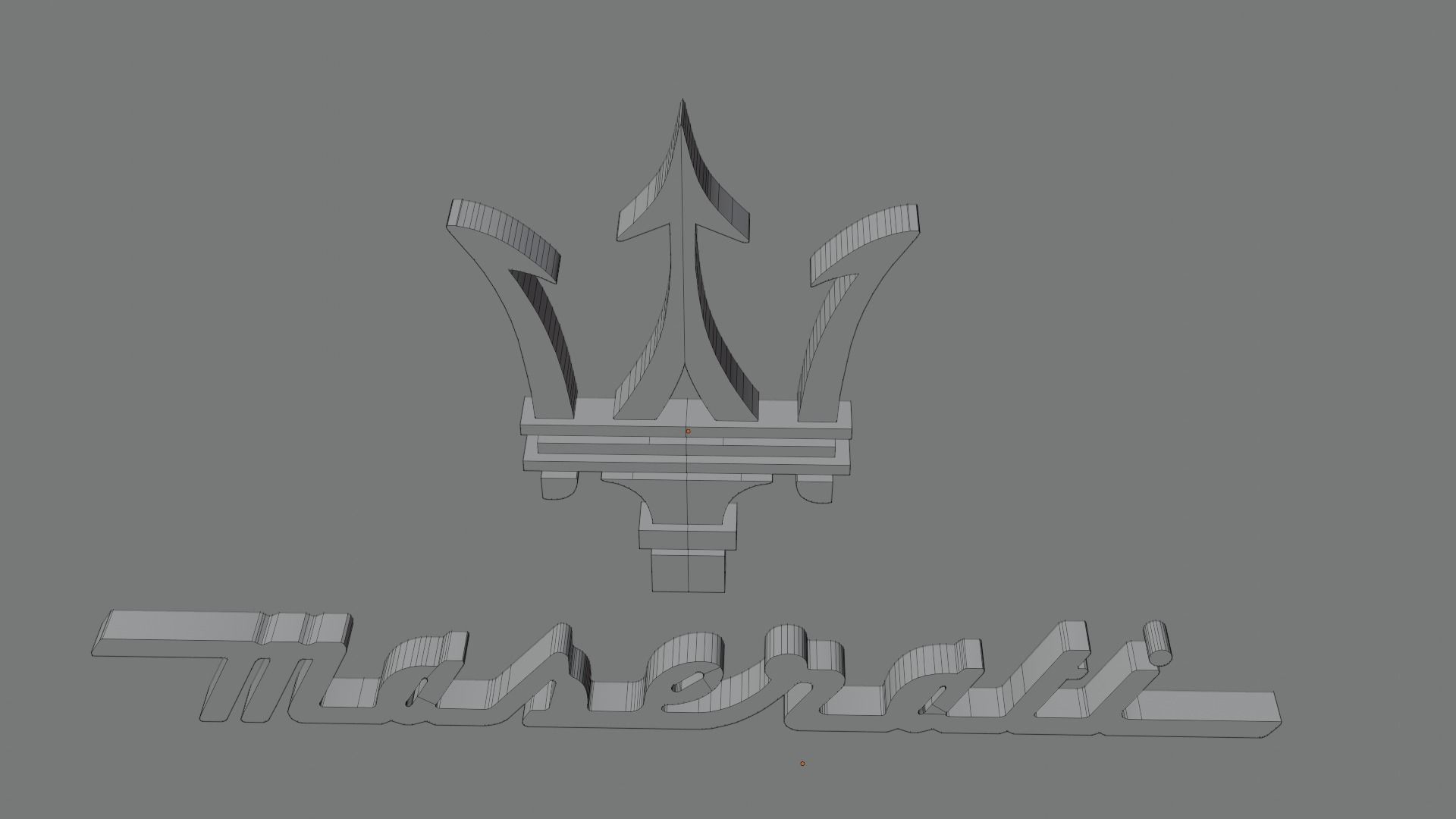 Maserati 3d logo model Low-poly 3D model_6