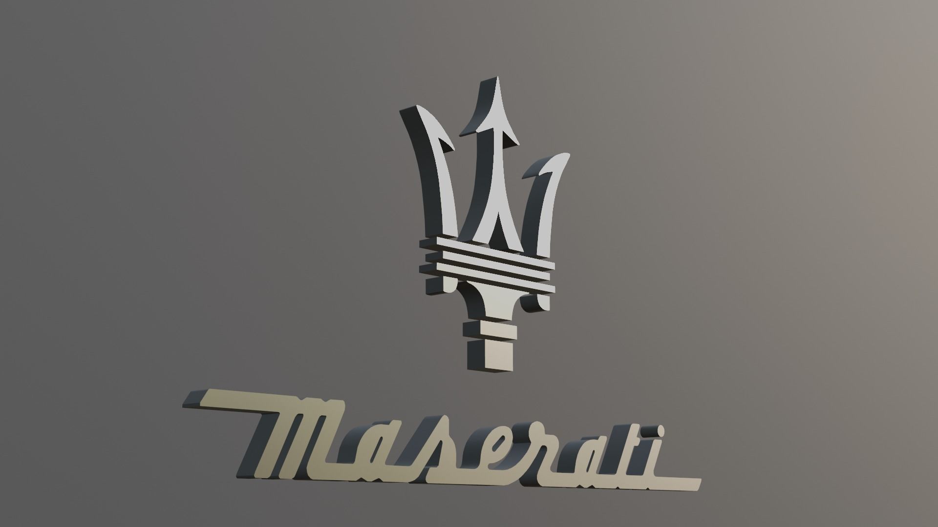 Maserati 3d logo model Low-poly 3D model_3