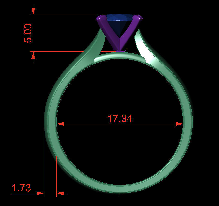 Oval 0-75-CT Quarter Round Profile Shank Width 2-90mm 3D print model_4