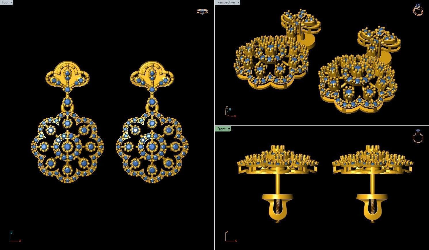 Earring 05 3D print model 3D print model_10