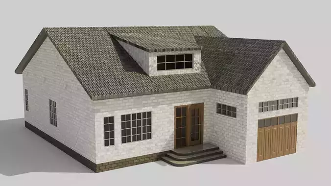 European House 09 Low-poly 3D model