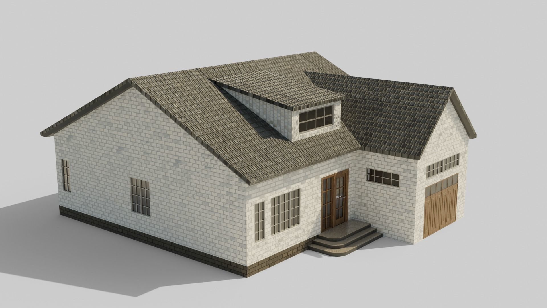 European House 09 Low-poly 3D model_3