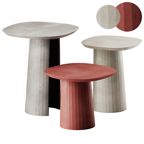 Forma and Cemento Fusto Concrete Coffee Tables 3D model