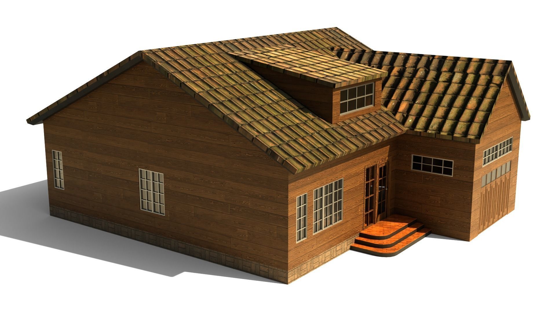 European House A09 Low-poly 3D model_3