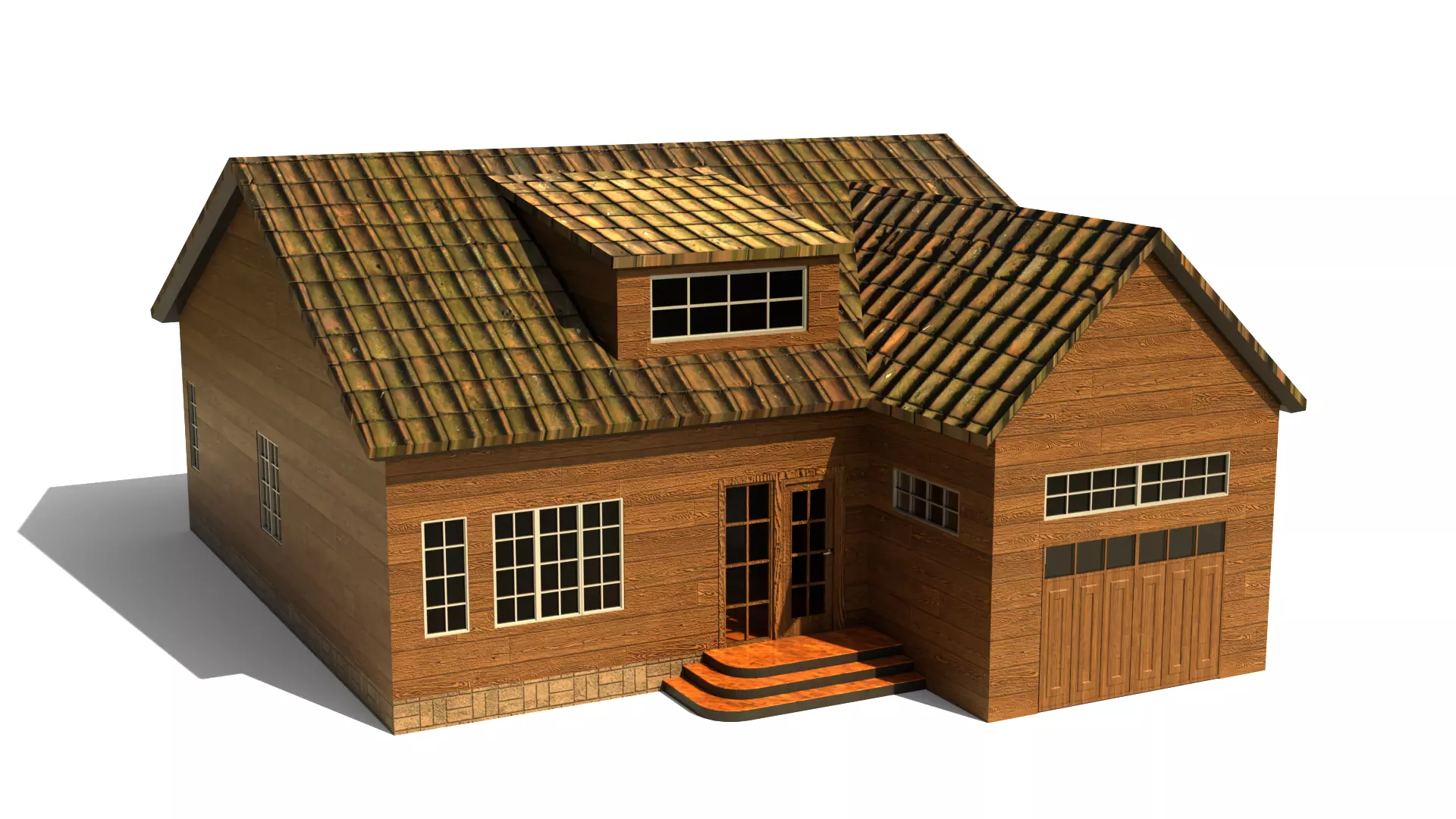 European House A09 Low-poly 3D model_0