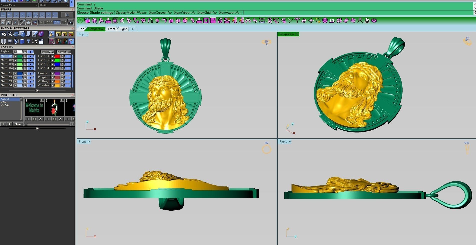 Jesus Head pendant 3D print model_8