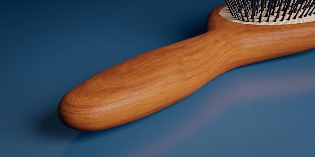 Synthetic Bristle Hair Brush Low-poly 3D model_12