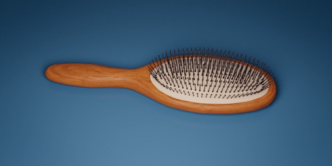 Synthetic Bristle Hair Brush Low-poly 3D model_9