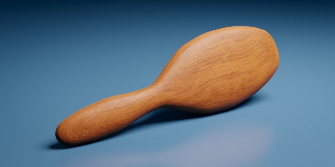 Synthetic Bristle Hair Brush Low-poly 3D model_17