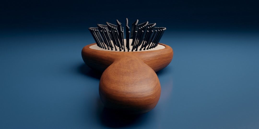 Synthetic Bristle Hair Brush Low-poly 3D model_2