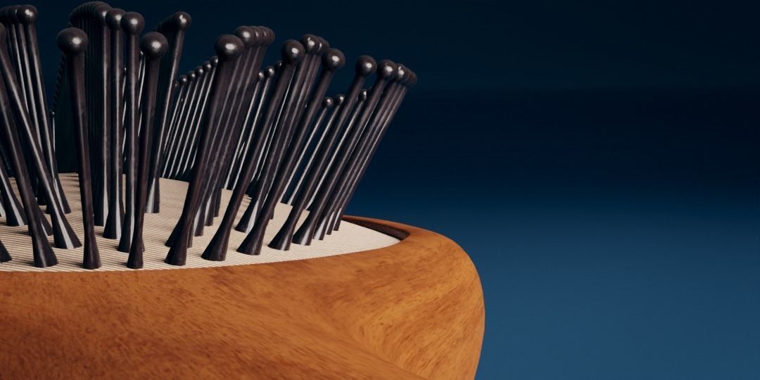 Synthetic Bristle Hair Brush Low-poly 3D model_3