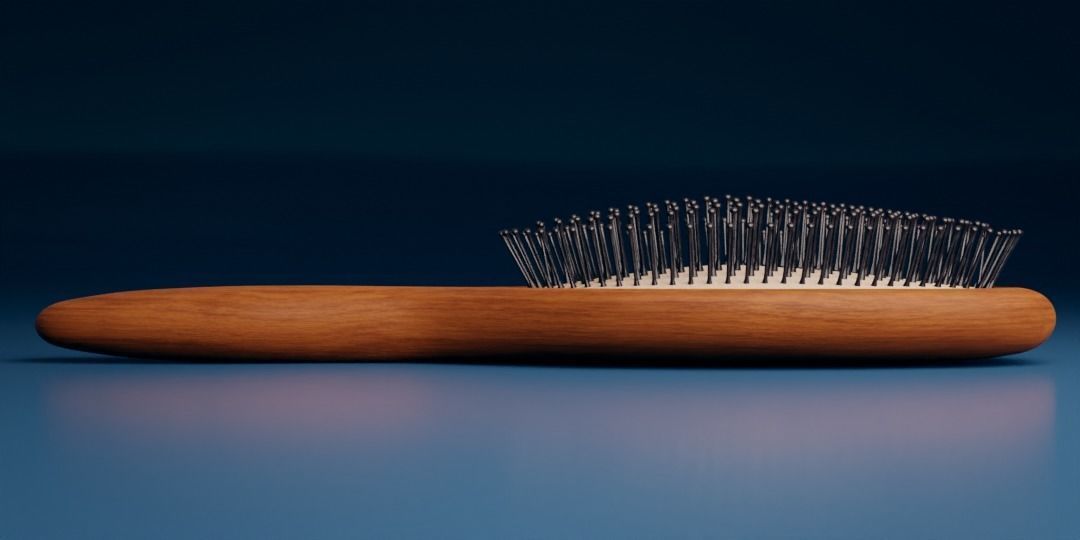 Synthetic Bristle Hair Brush Low-poly 3D model_5