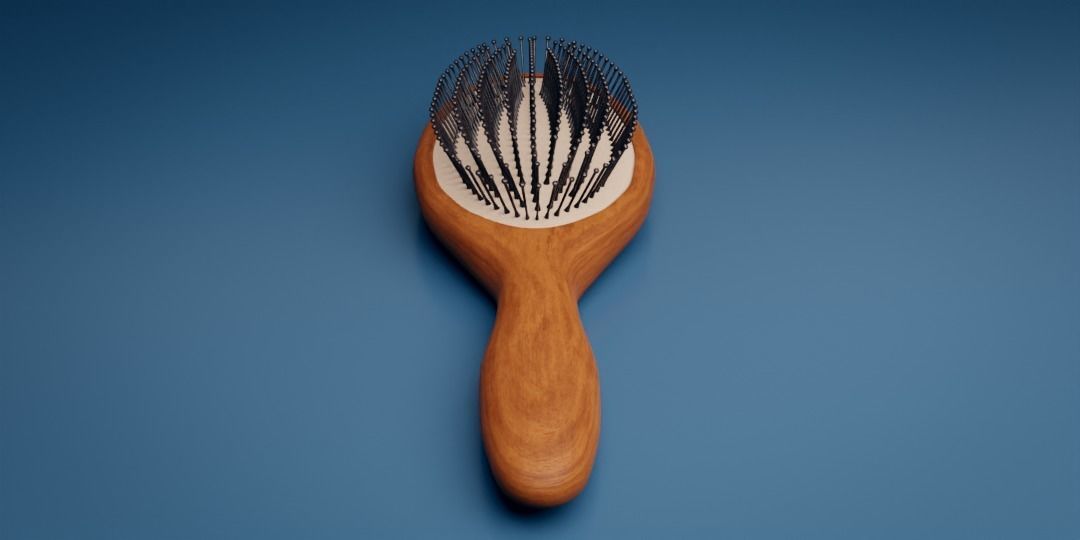 Synthetic Bristle Hair Brush Low-poly 3D model_6