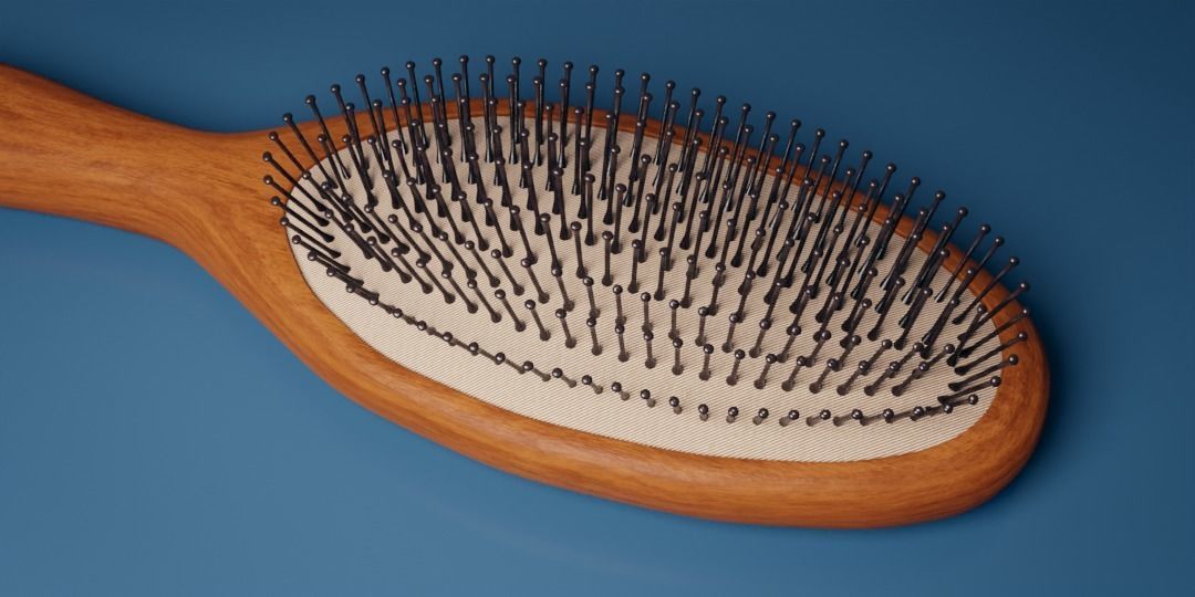 Synthetic Bristle Hair Brush Low-poly 3D model_4