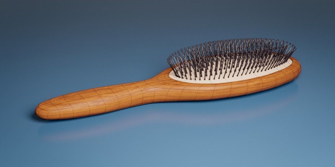 Synthetic Bristle Hair Brush Low-poly 3D model_21