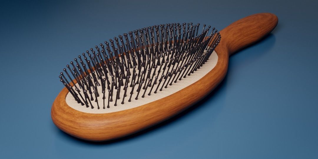 Synthetic Bristle Hair Brush Low-poly 3D model_11