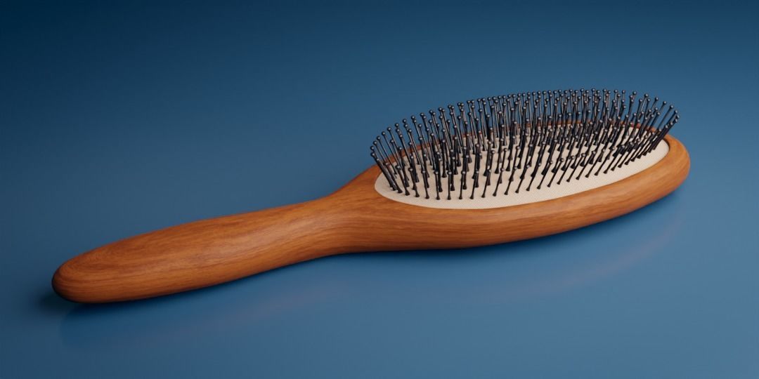 Synthetic Bristle Hair Brush Low-poly 3D model_10