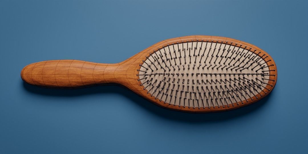 Synthetic Bristle Hair Brush Low-poly 3D model_18