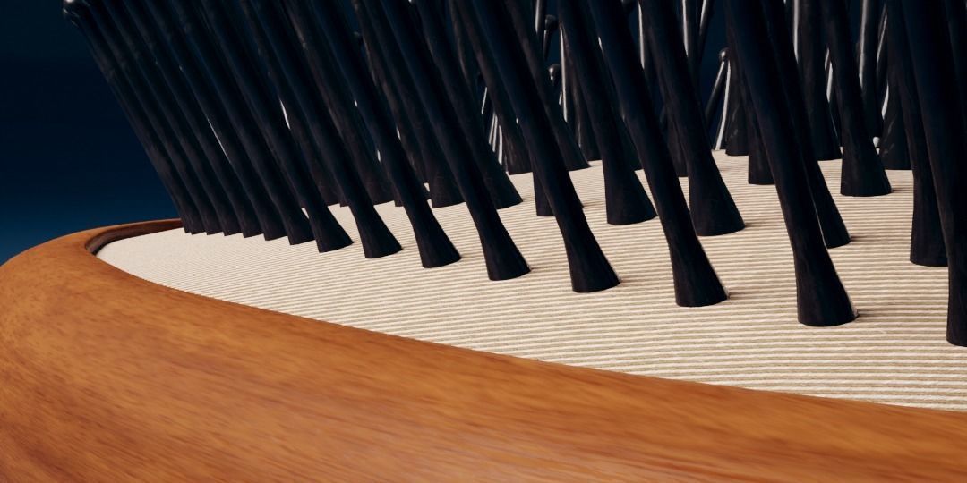 Synthetic Bristle Hair Brush Low-poly 3D model_14