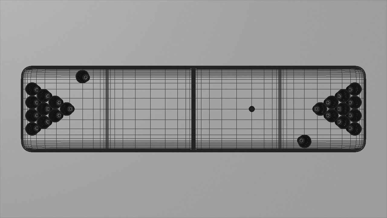 Beer pong table and cups 3D model_8