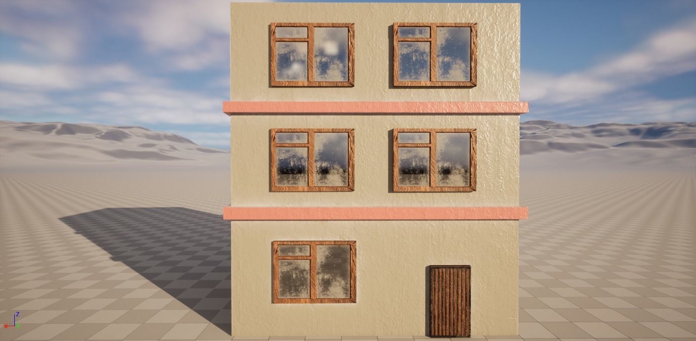 Small Town Building 5 Low-poly 3D model_3