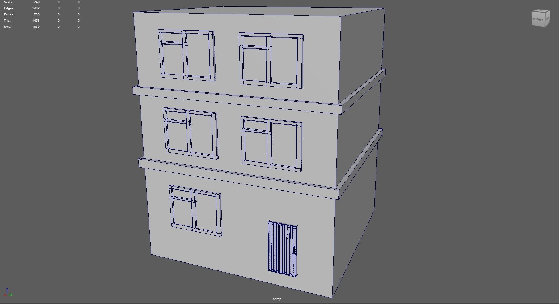 Small Town Building 5 Low-poly 3D model_4