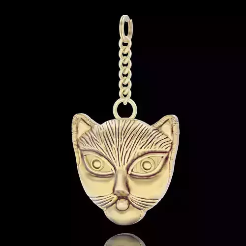 cat key holder silver gold jewelry printable 3d model 