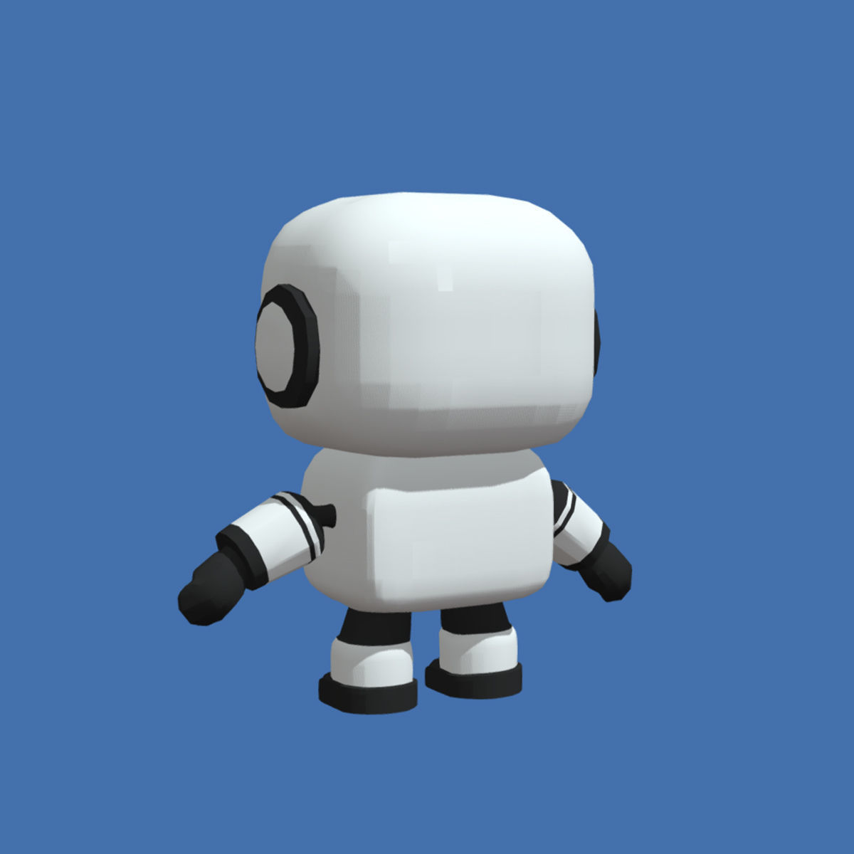 Rigged Robot Character Low-poly PBR 3D model Low-poly 3D model_2