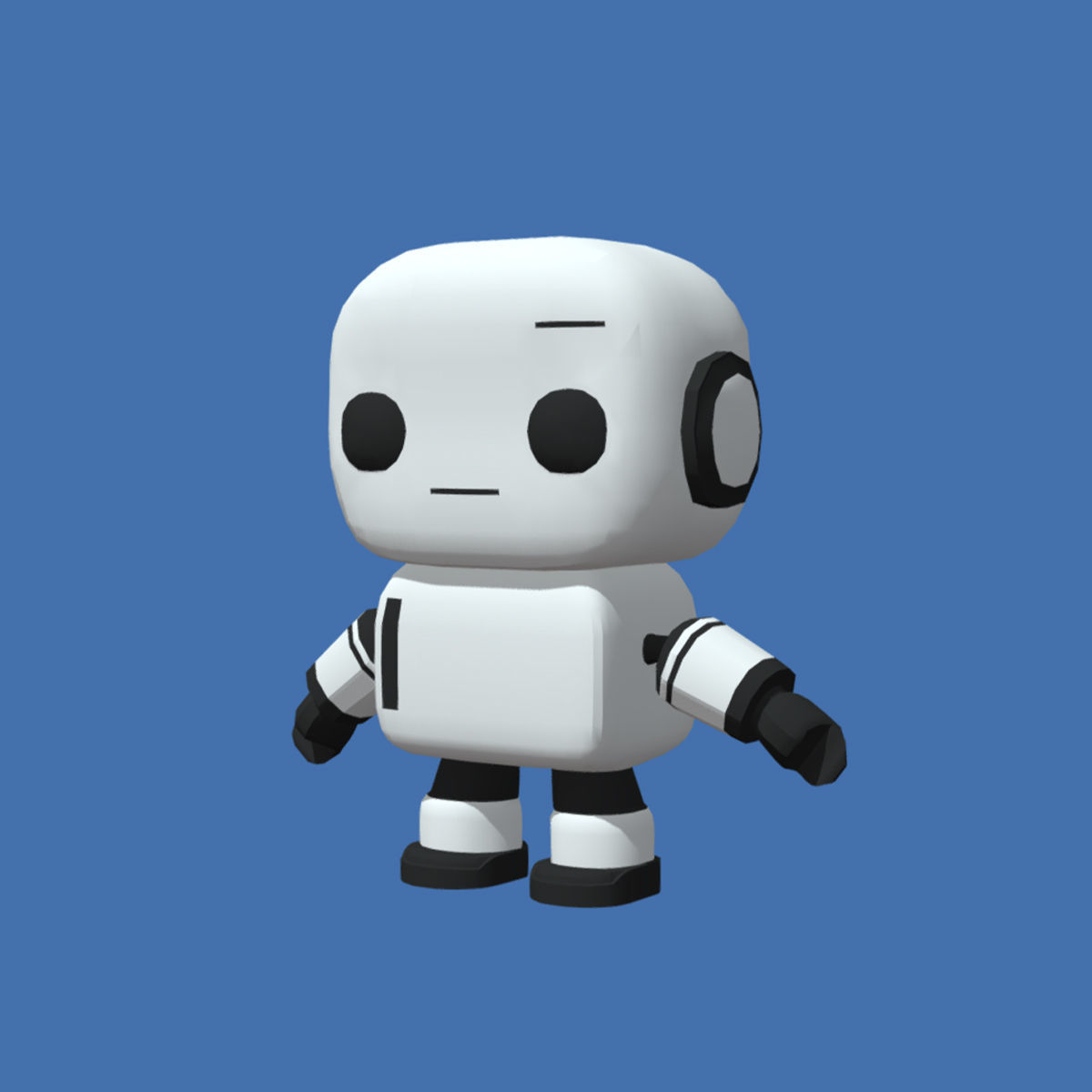 Rigged Robot Character Low-poly PBR 3D model Low-poly 3D model_1