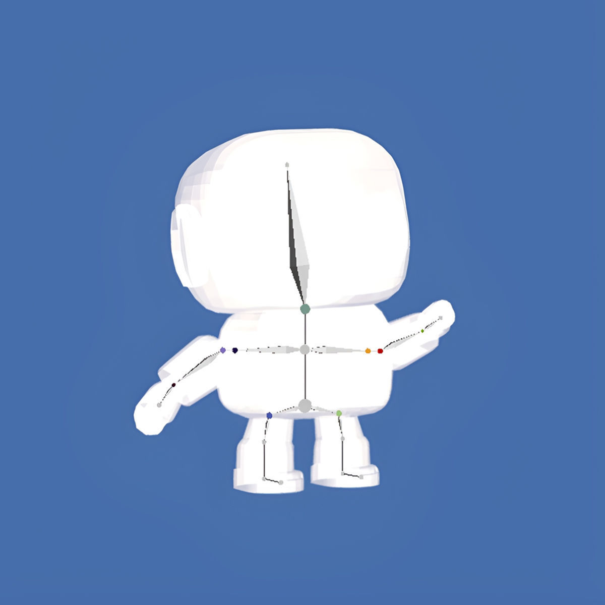 Rigged Robot Character Low-poly PBR 3D model Low-poly 3D model_4