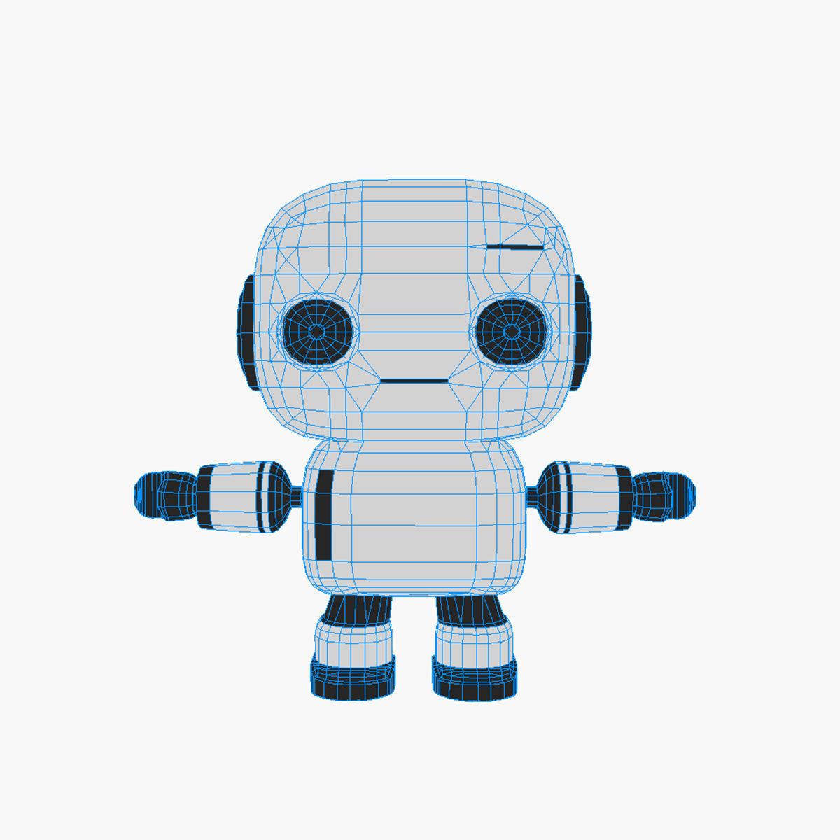 Rigged Robot Character Low-poly PBR 3D model Low-poly 3D model_5