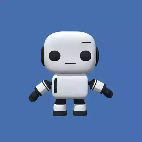 Rigged Robot Character Low-poly PBR 3D model Low-poly 3D model