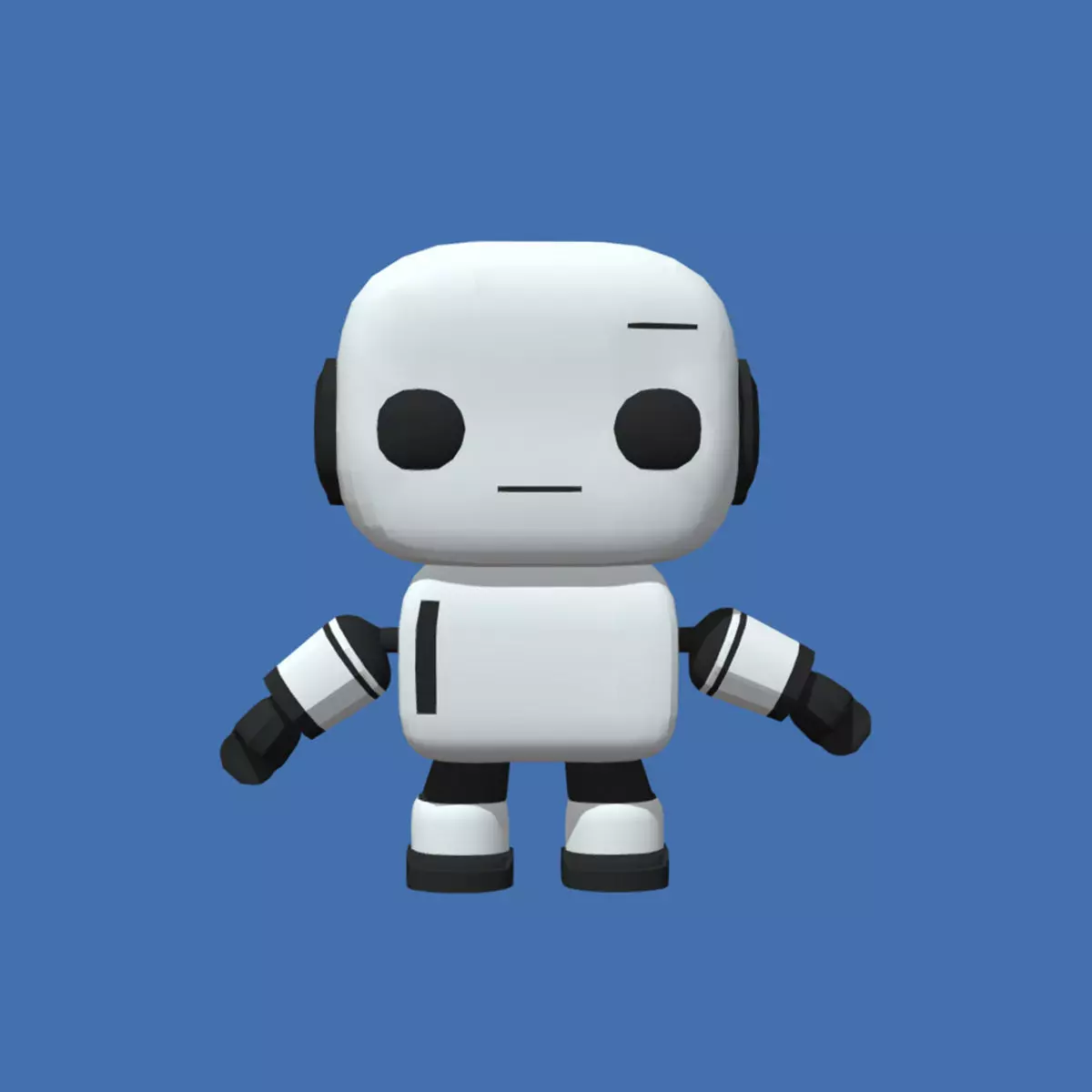 Rigged Robot Character Low-poly PBR 3D model Low-poly 3D model_0