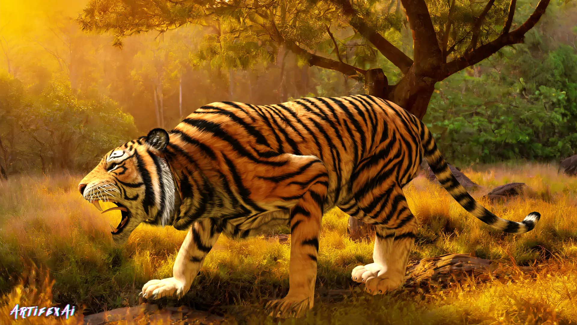 Fierce Tiger Low-poly 3D model_0
