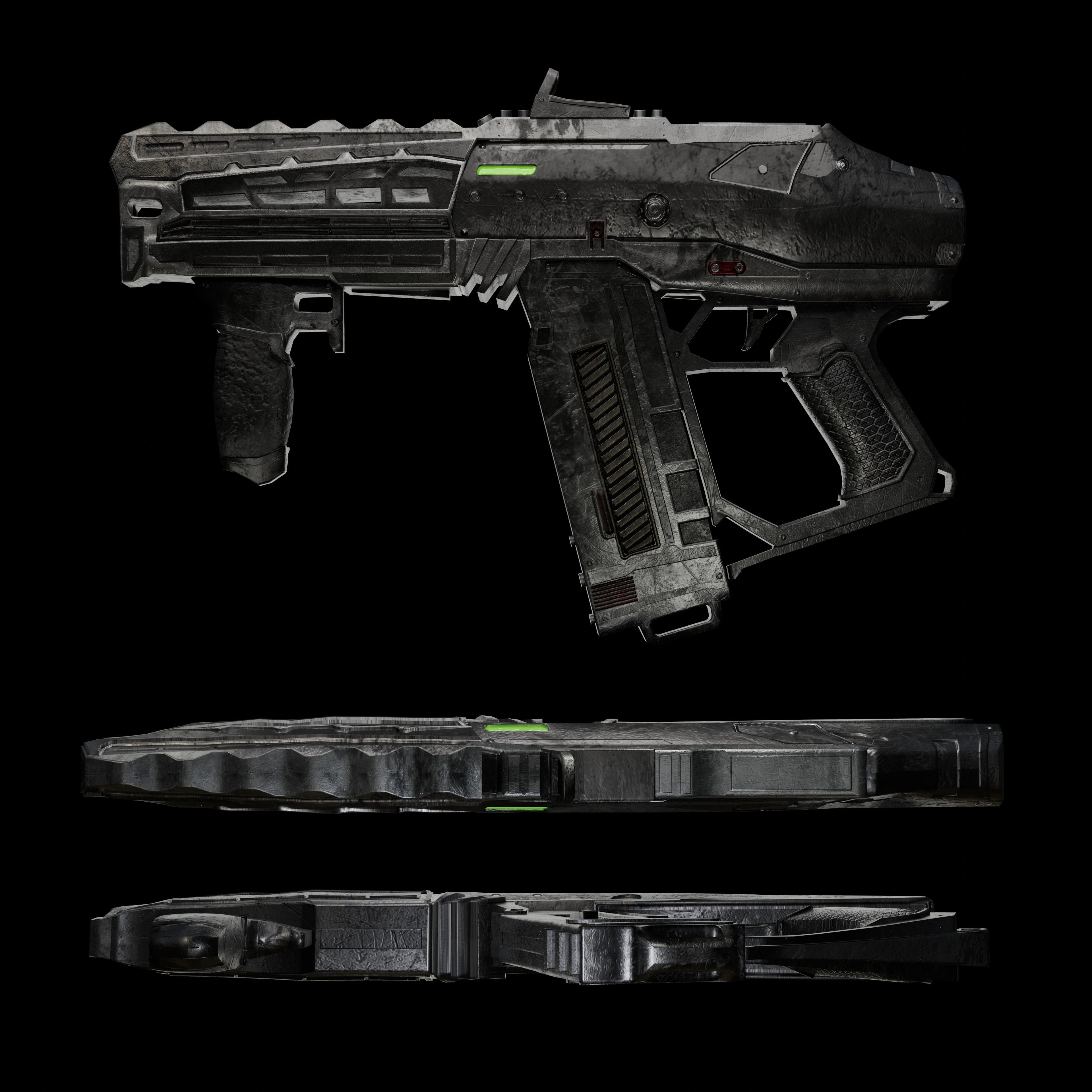 Cyberpunk Samurai Character Low-poly 3D model_6