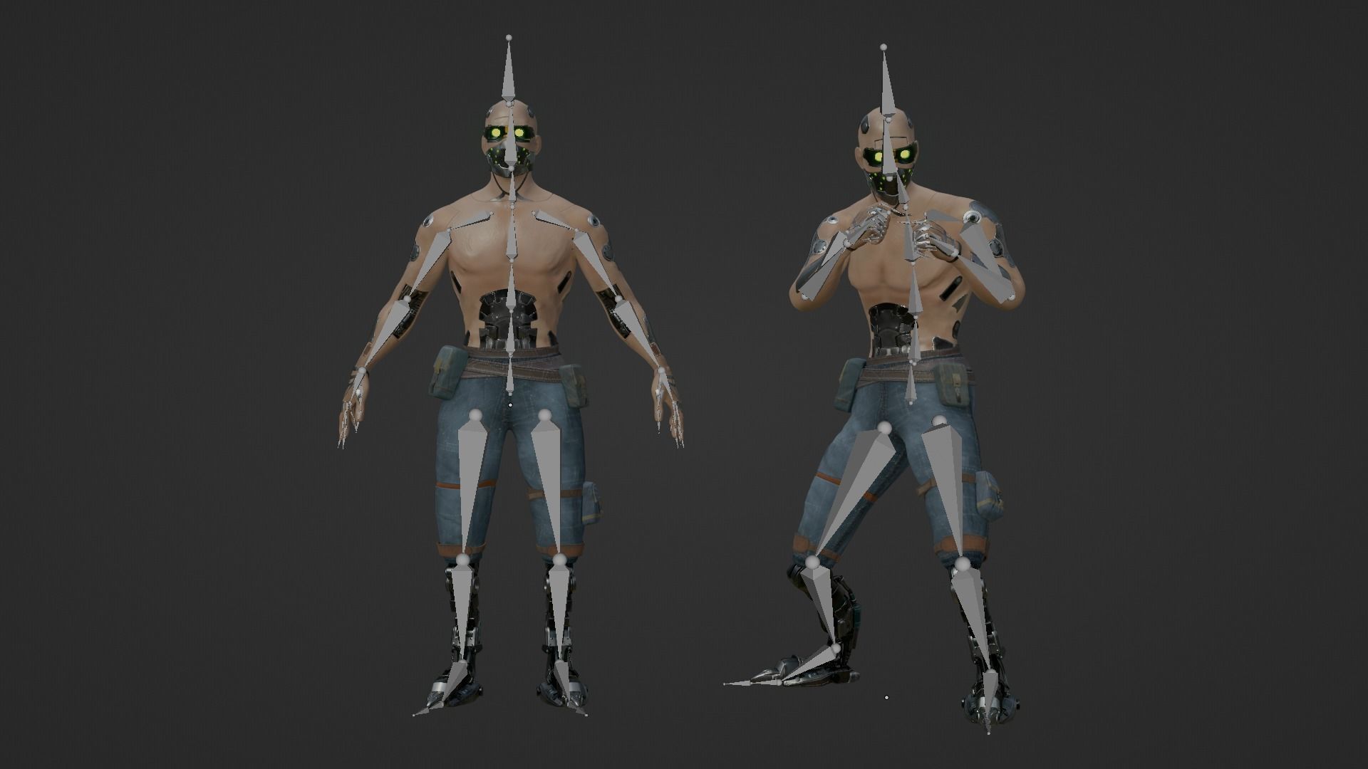 Cyberpunk Samurai Character Low-poly 3D model_15