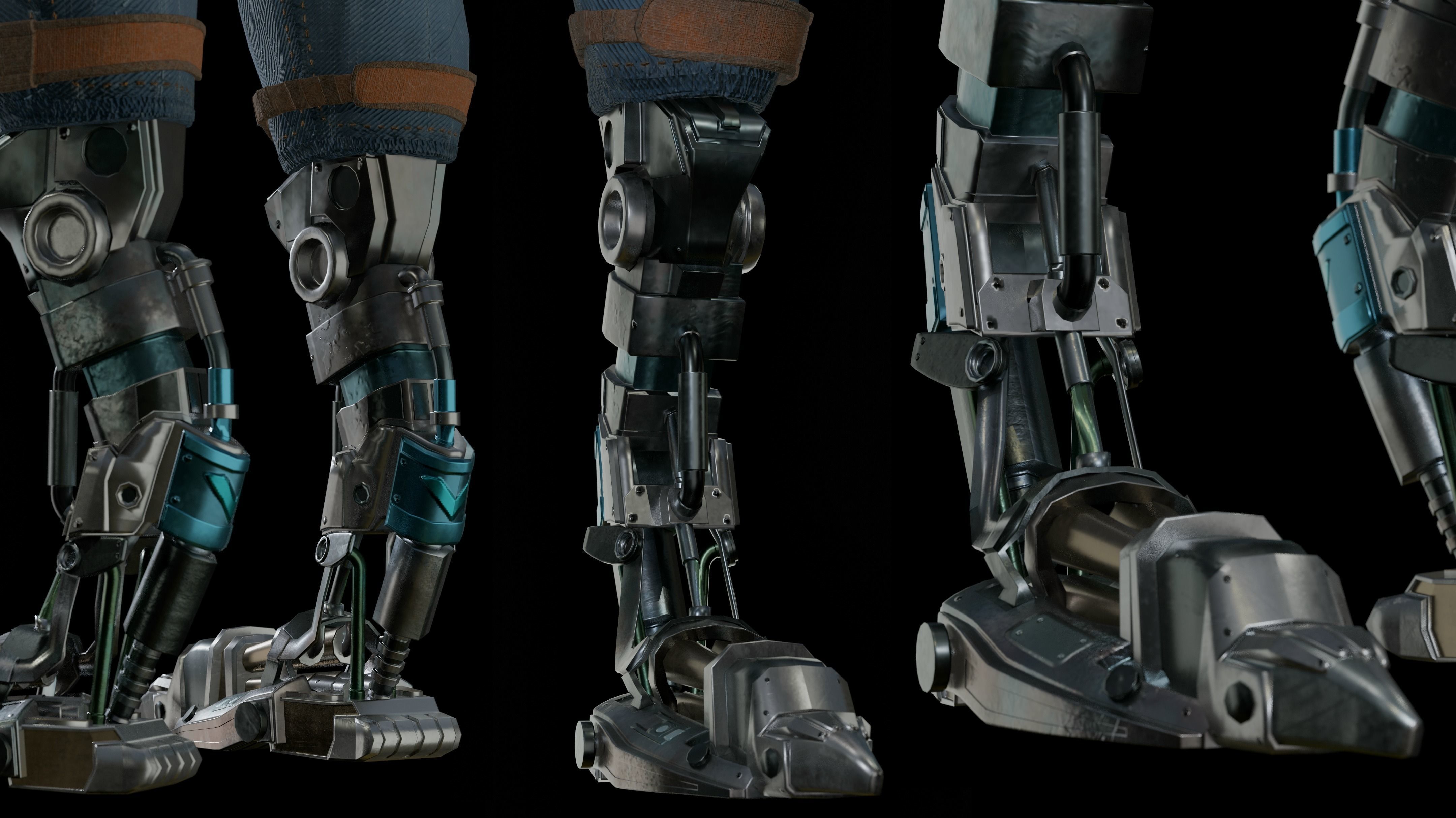 Cyberpunk Samurai Character Low-poly 3D model_4