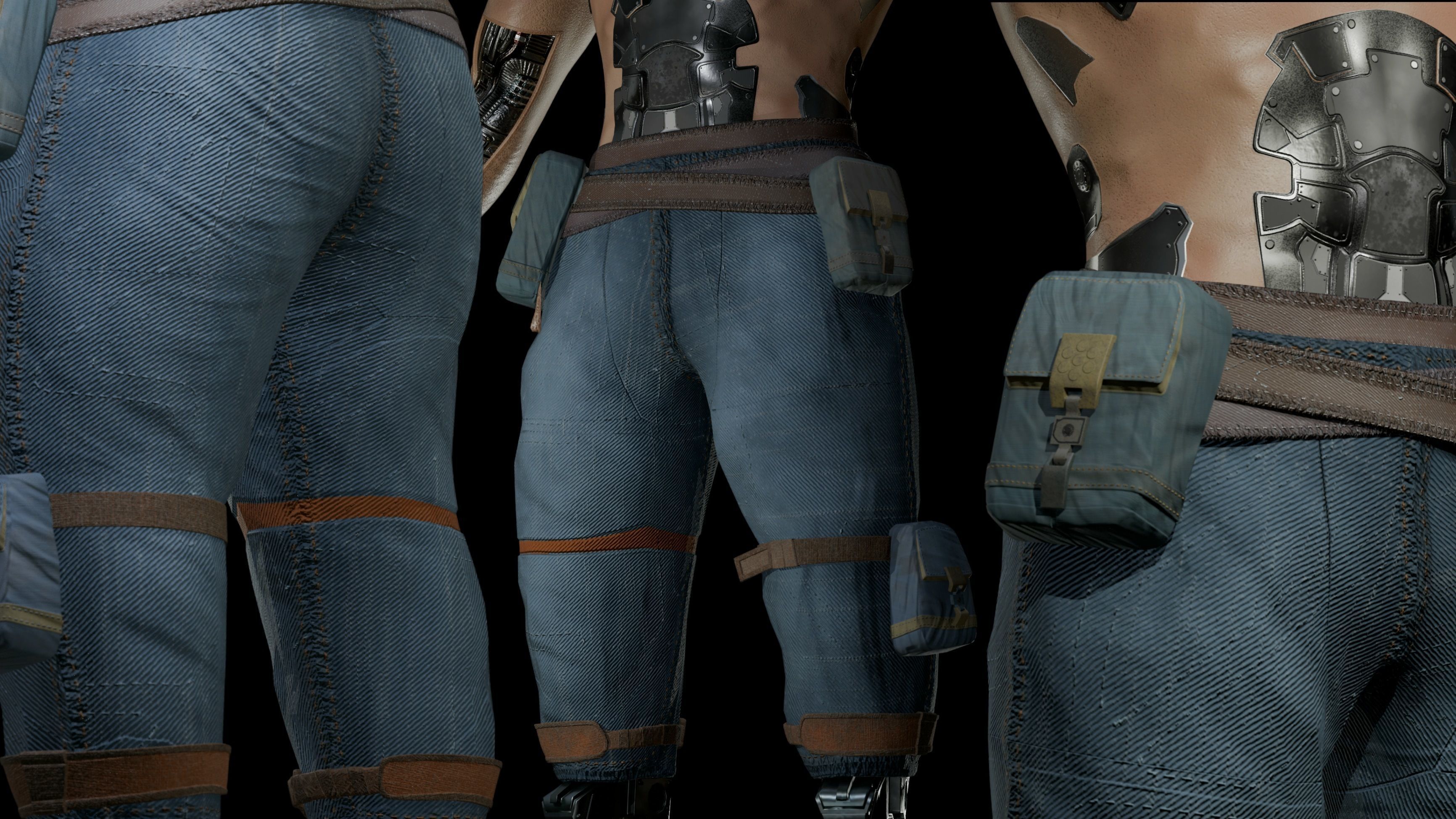 Cyberpunk Samurai Character Low-poly 3D model_3