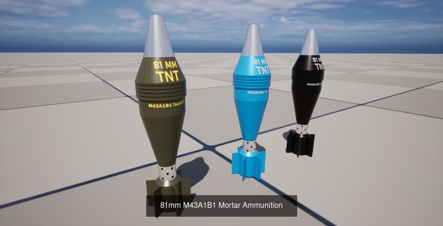 Mortar Ammunition Pack 3D Model Collection_4