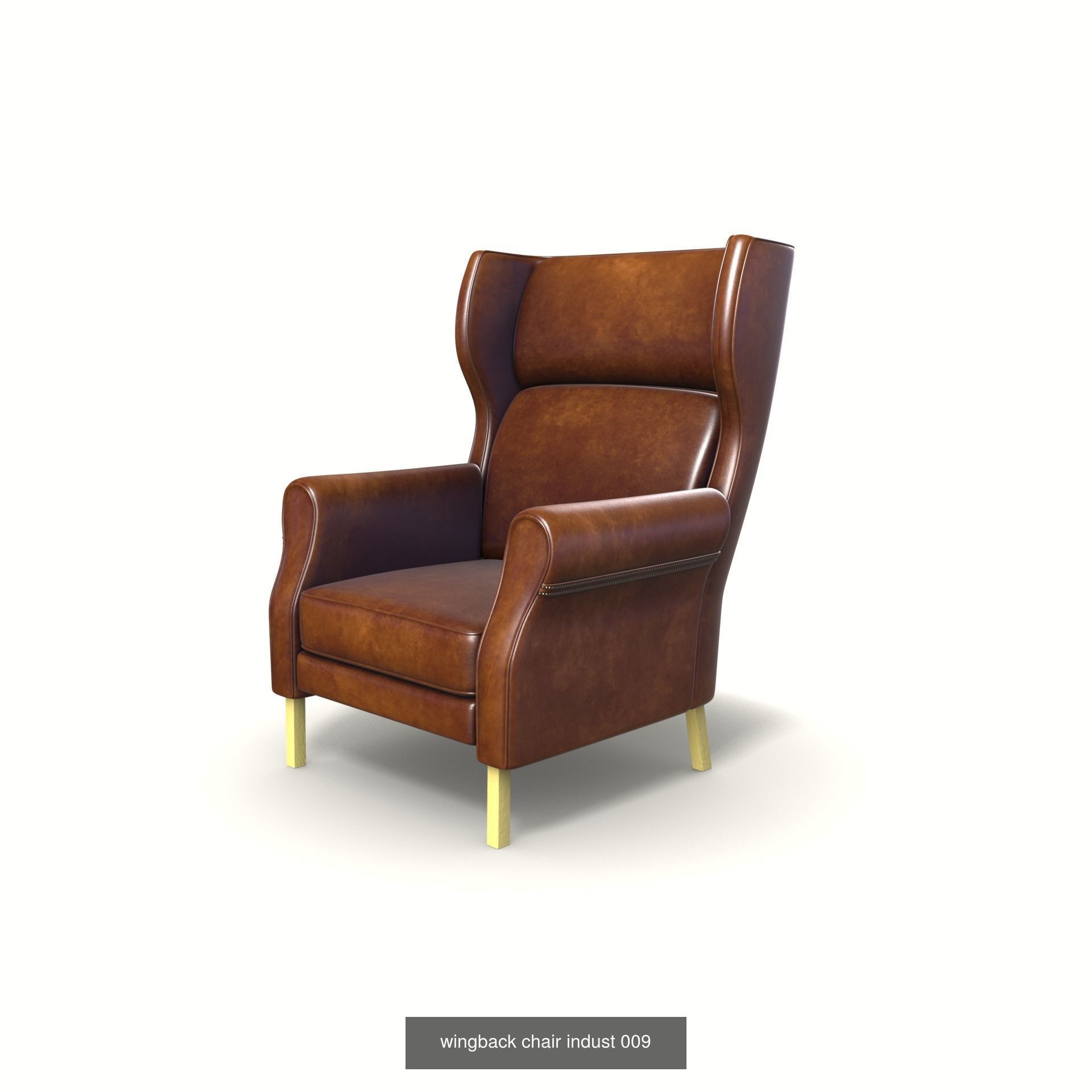 wingback chair indust  3D Model Collection_9