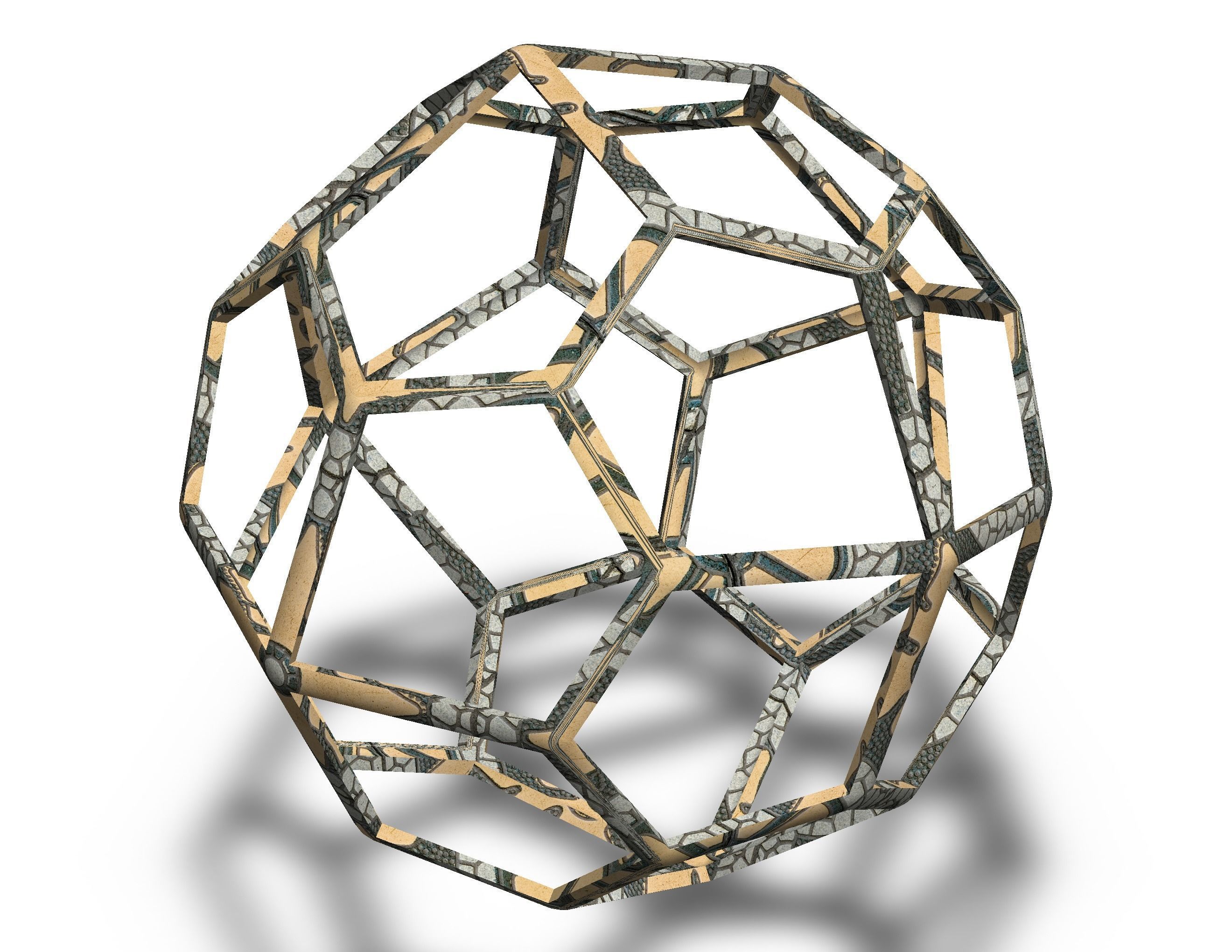 Wireframe Shape Pentagonal Icositetrahedron 3D print model_9