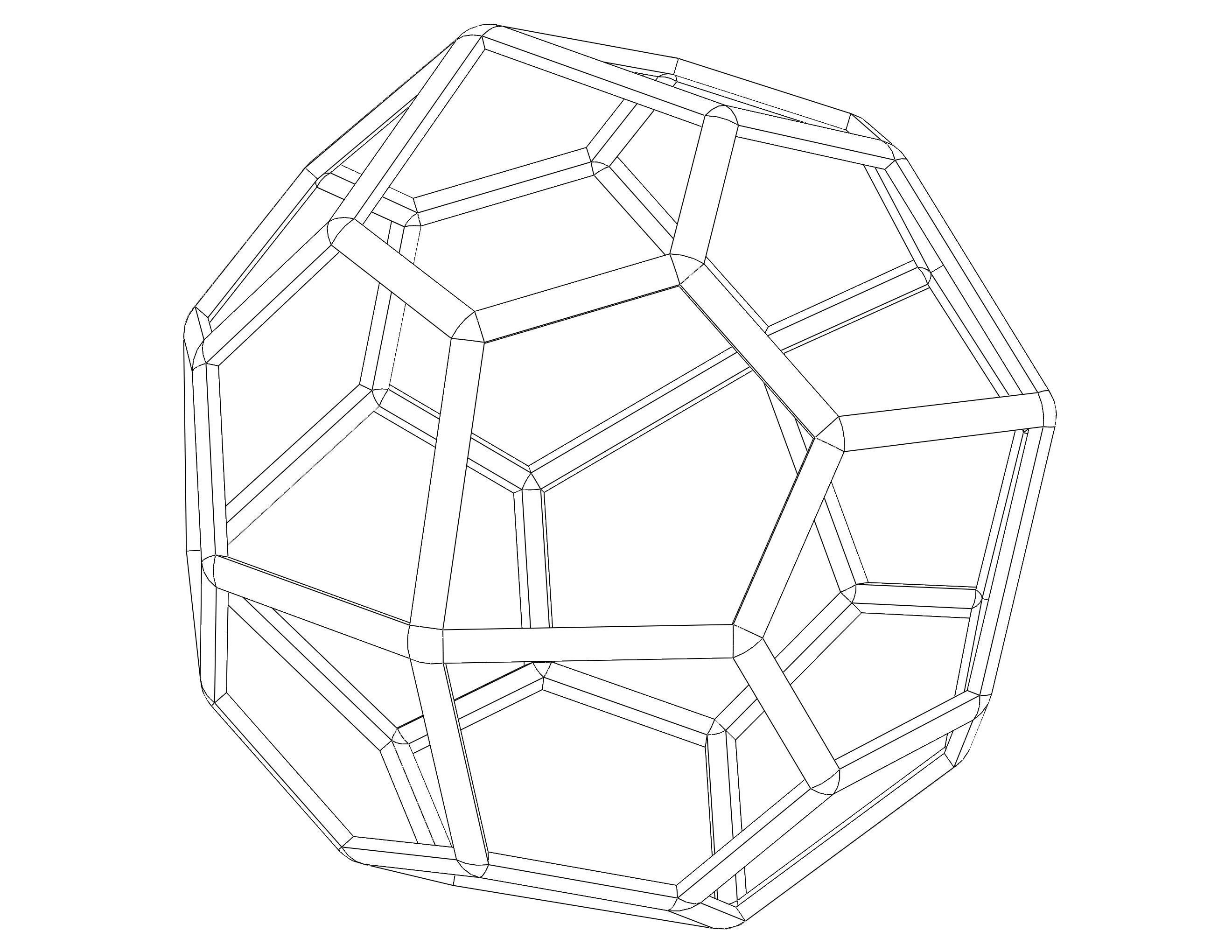 Wireframe Shape Pentagonal Icositetrahedron 3D print model_2